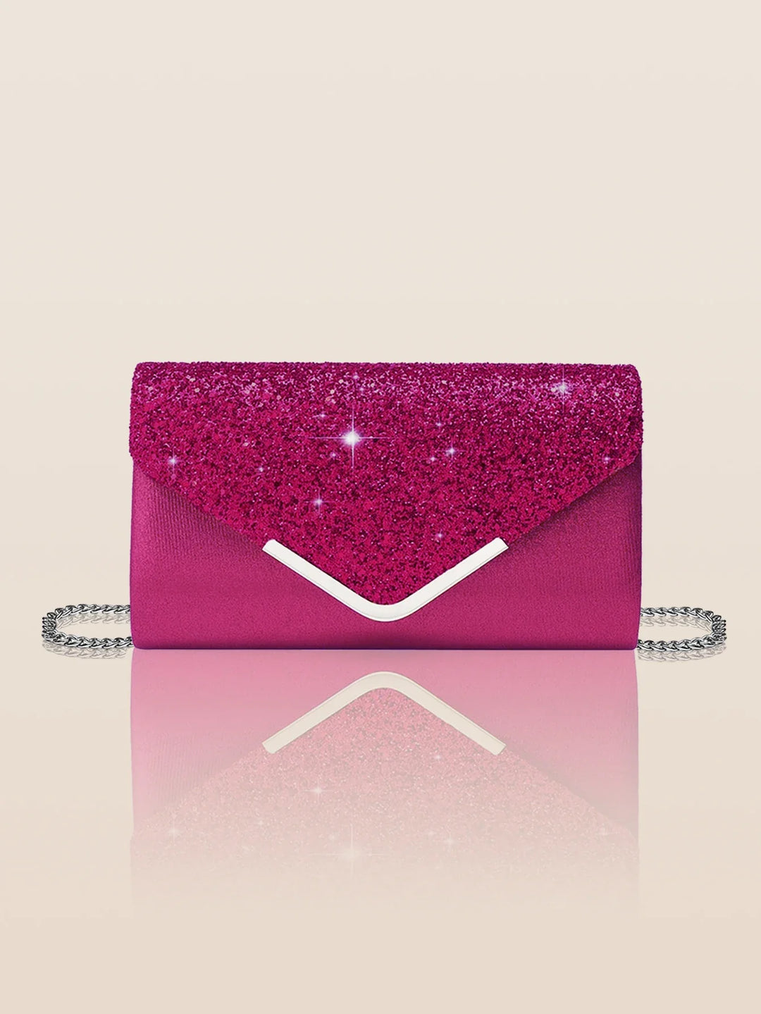 Sac pochette de mariage élégant pour femme, scintillant, avec bandoulière, parfait pour soirée.