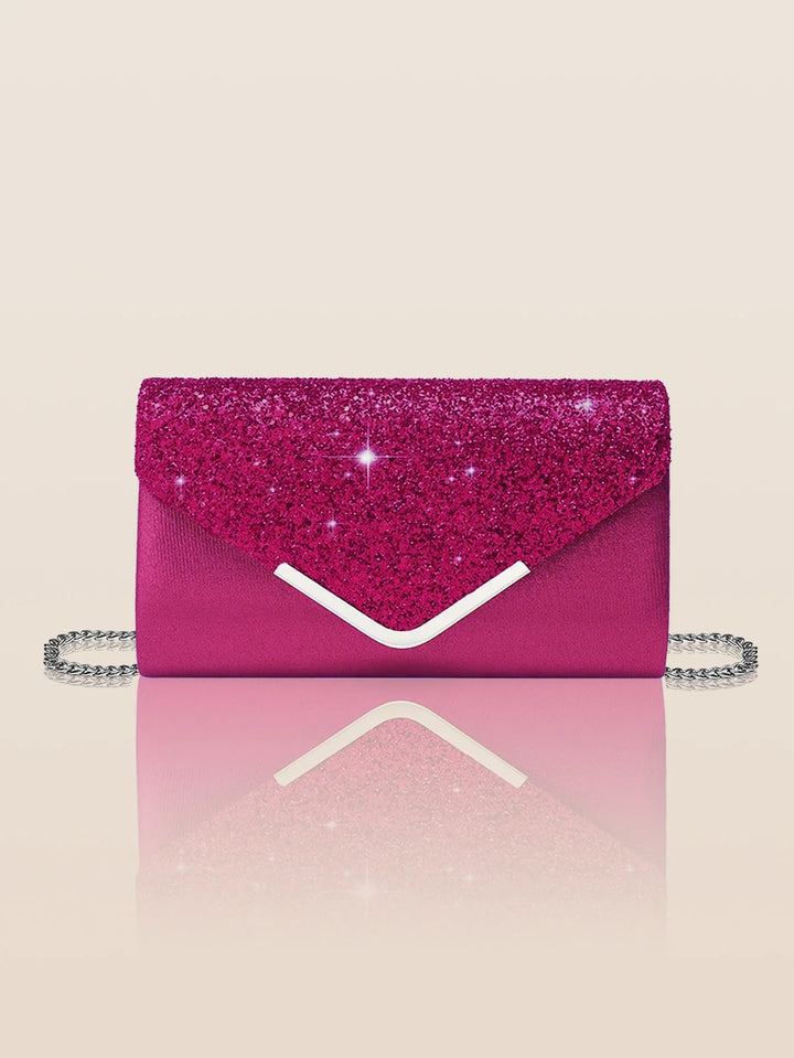Sac pochette de mariage élégant pour femme, scintillant, avec bandoulière, parfait pour soirée.