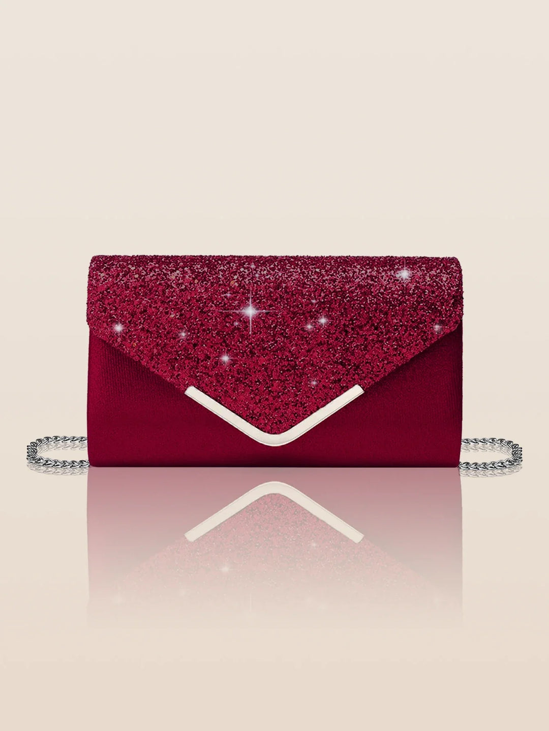 Pochette femme scintillante avec bandoulière, accessoire chic pour mariage, soirée et cérémonie.