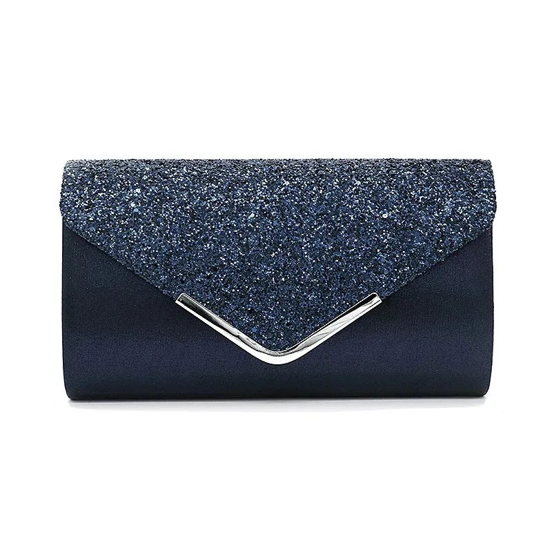 Clutch élégant et scintillant pour femme, pochette de mariage glamour, idéal pour les soirées.