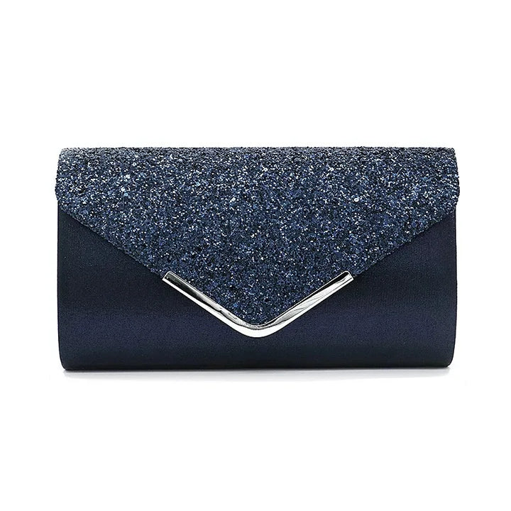 Clutch élégant et scintillant pour femme, pochette de mariage glamour, idéal pour les soirées.