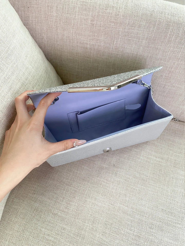 Pochette femme scintillante, sac à main de soirée chic pour mariage, événement et cérémonie.