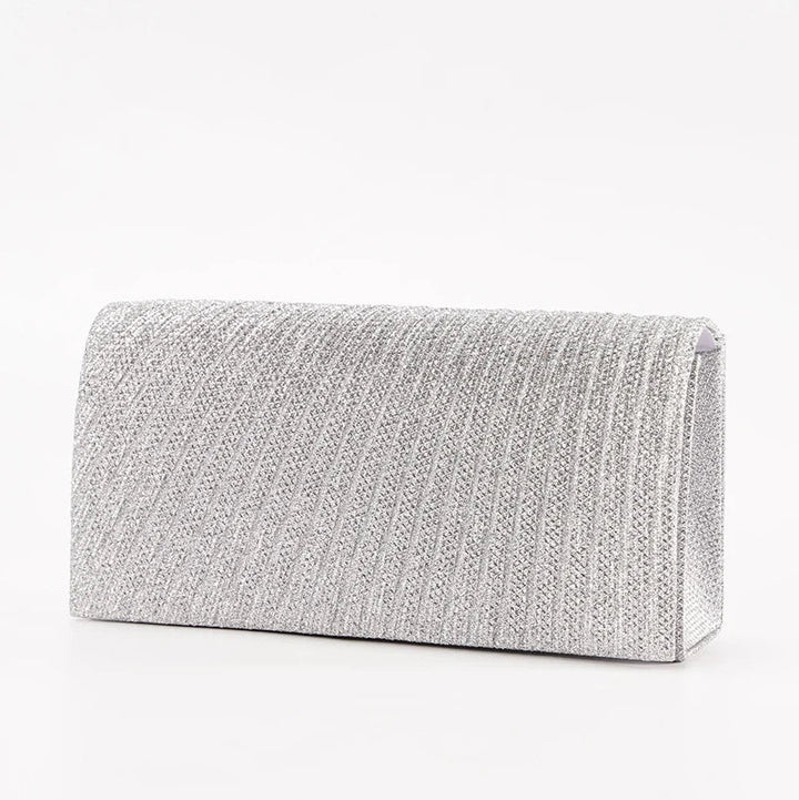 Accessoire femme: pochette de soirée brillante, élégante et polyvalente, avec option chaîne.