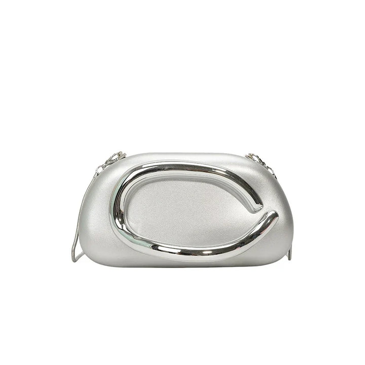 Accessoire chic femme, pochette de soirée brillante, idéale pour une cérémonie.