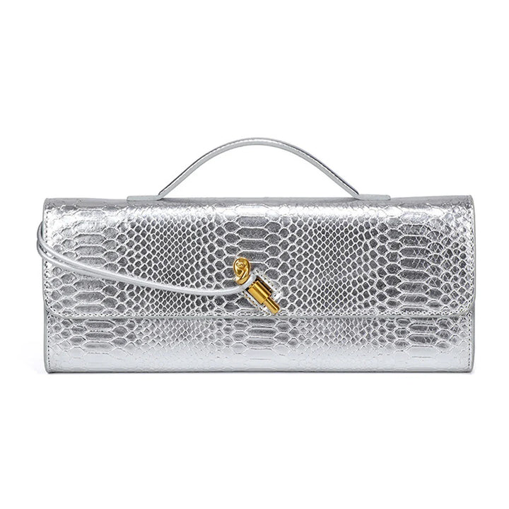 Pochette femme noire effet croco, accessoire élégant et chic pour toute occasion.