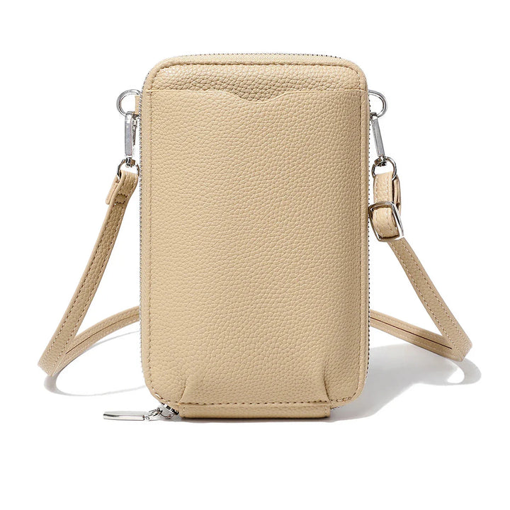 Pochette portefeuille femme, pratique et élégante, avec une bandoulière polyvalente.