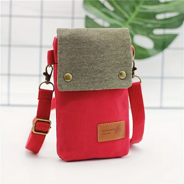 Sacoche smartphone élégante Linoé pour femme, organisateur compact en tissu. Idéale pour accessoires.