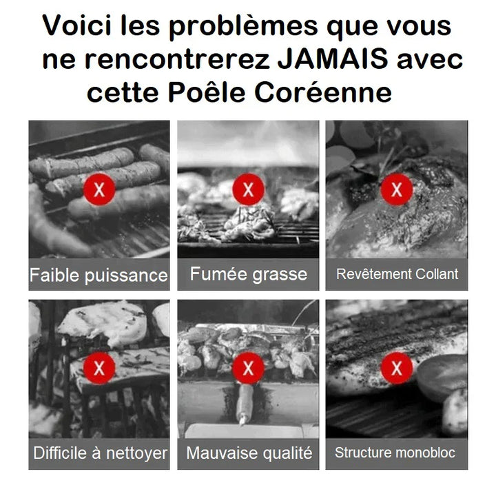 Poêle coréenne pierre, cuisson saine