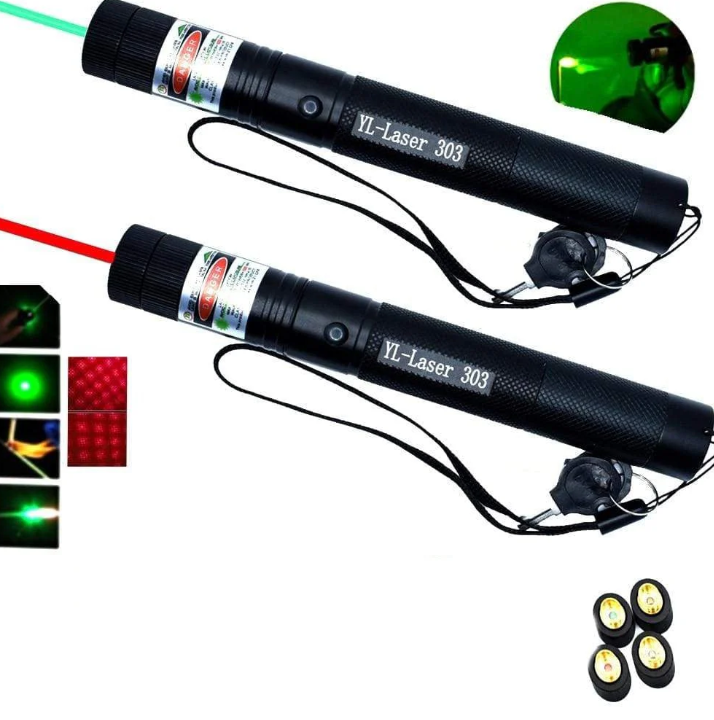 "Pointeur laser vert puissant, design aluminium robuste, faisceau longue portée pour applications variées et activités extéri