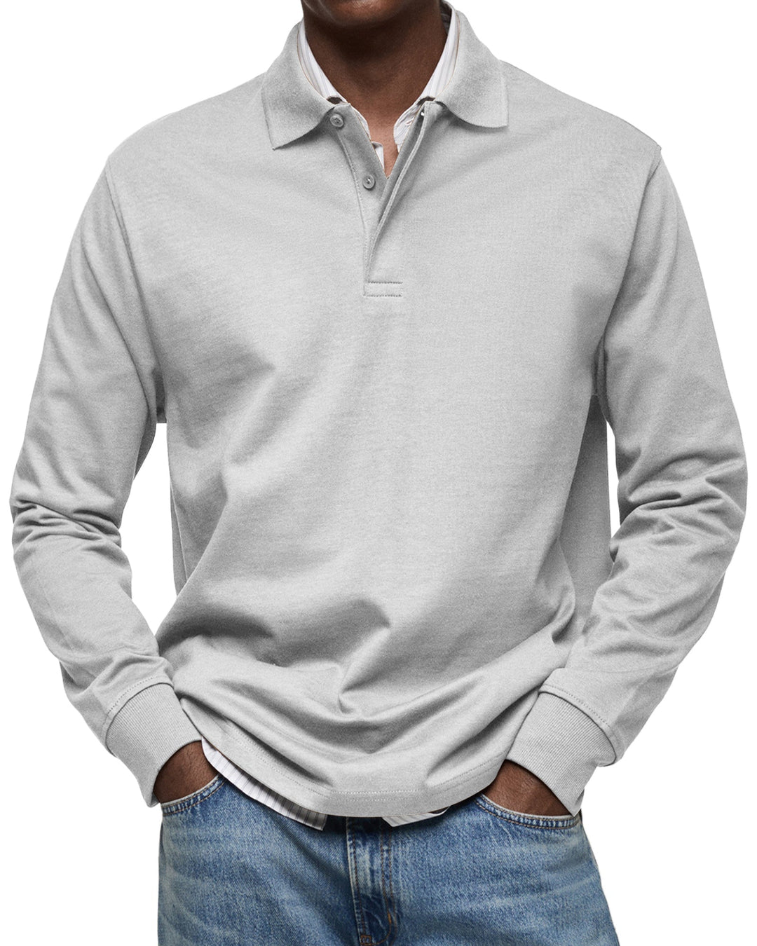 Polo homme à manches longues, un classique décontracté et élégant pour le style quotidien.