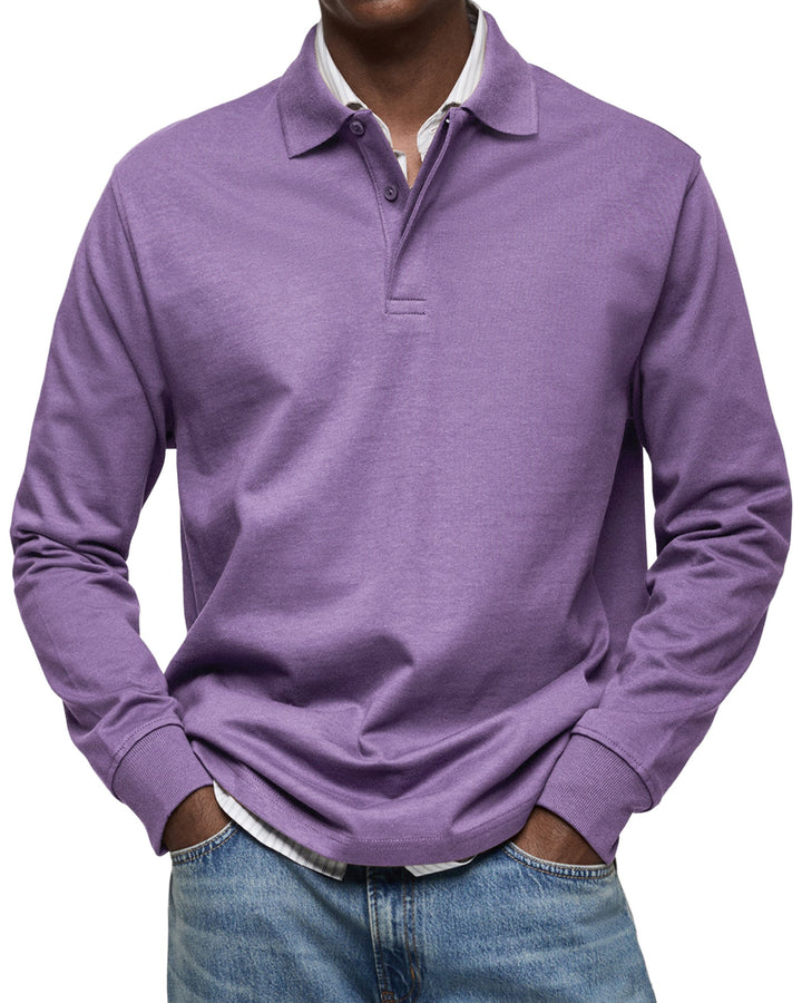 Polo homme manches longues, parfait pour un style décontracté, élégant et confortable en mode masculine.