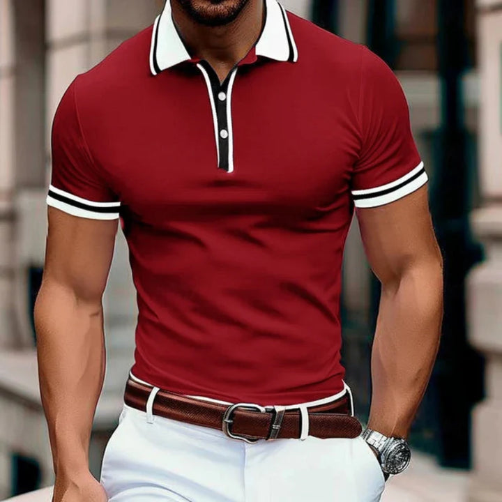 "Polo homme d'été respirant, léger, confortable, en couleur variée, idéal pour l'été, coupe moderne et polyvalente."