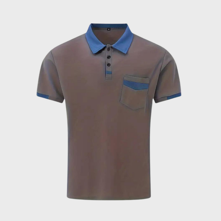 "Polo homme élégant noir, coupe classique, tissu doux. Style polyvalent, disponible en plusieurs couleurs raffinées."