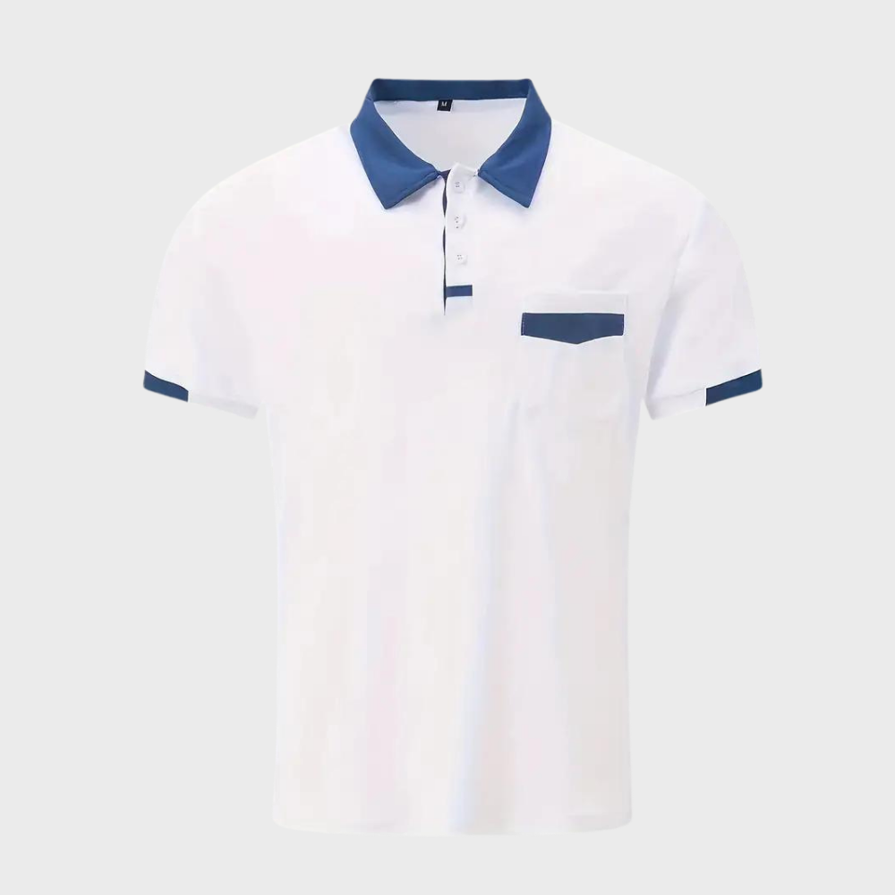 "Polo homme élégant noir, coupe classique, tissu doux. Style polyvalent, disponible en plusieurs couleurs raffinées."