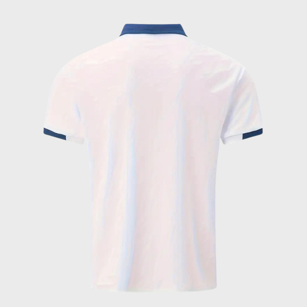 "Polo homme élégant noir, coupe classique, tissu doux. Style polyvalent, disponible en plusieurs couleurs raffinées."