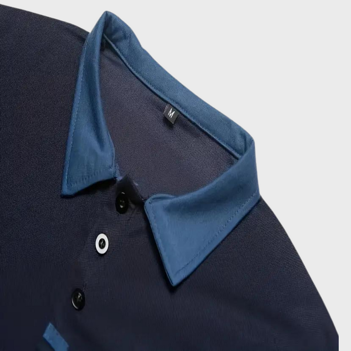 "Polo homme élégant noir, coupe classique, tissu doux. Style polyvalent, disponible en plusieurs couleurs raffinées."