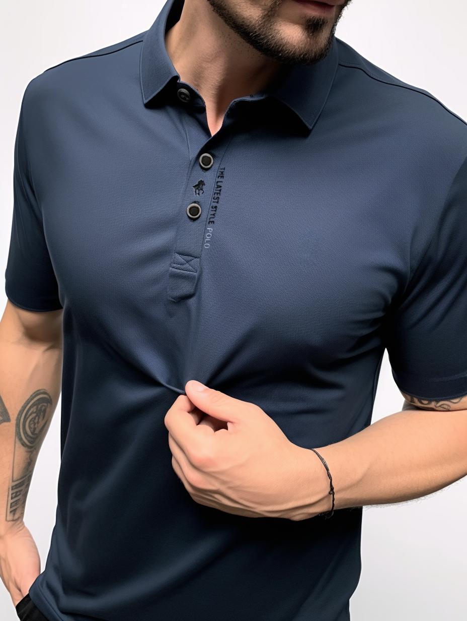 Polo homme confortable et infroissable, idéal pour la mode masculine polyvalente. Manches courtes respirantes.