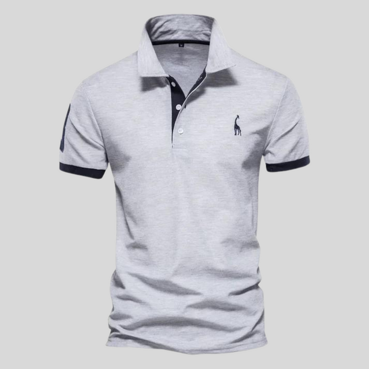 Mode masculine: Polo homme gris clair, parfait pour le printemps/été. Un haut confortable et élégant.