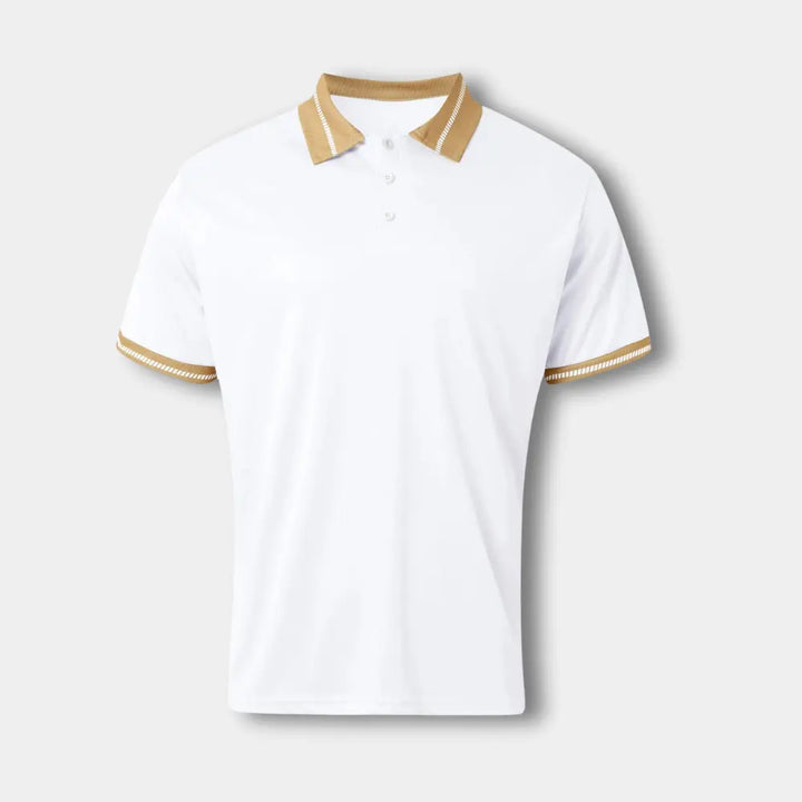 Polo homme à col contrasté, manches courtes. Un vêtement polyvalent offrant élégance et confort pour toute occasion.