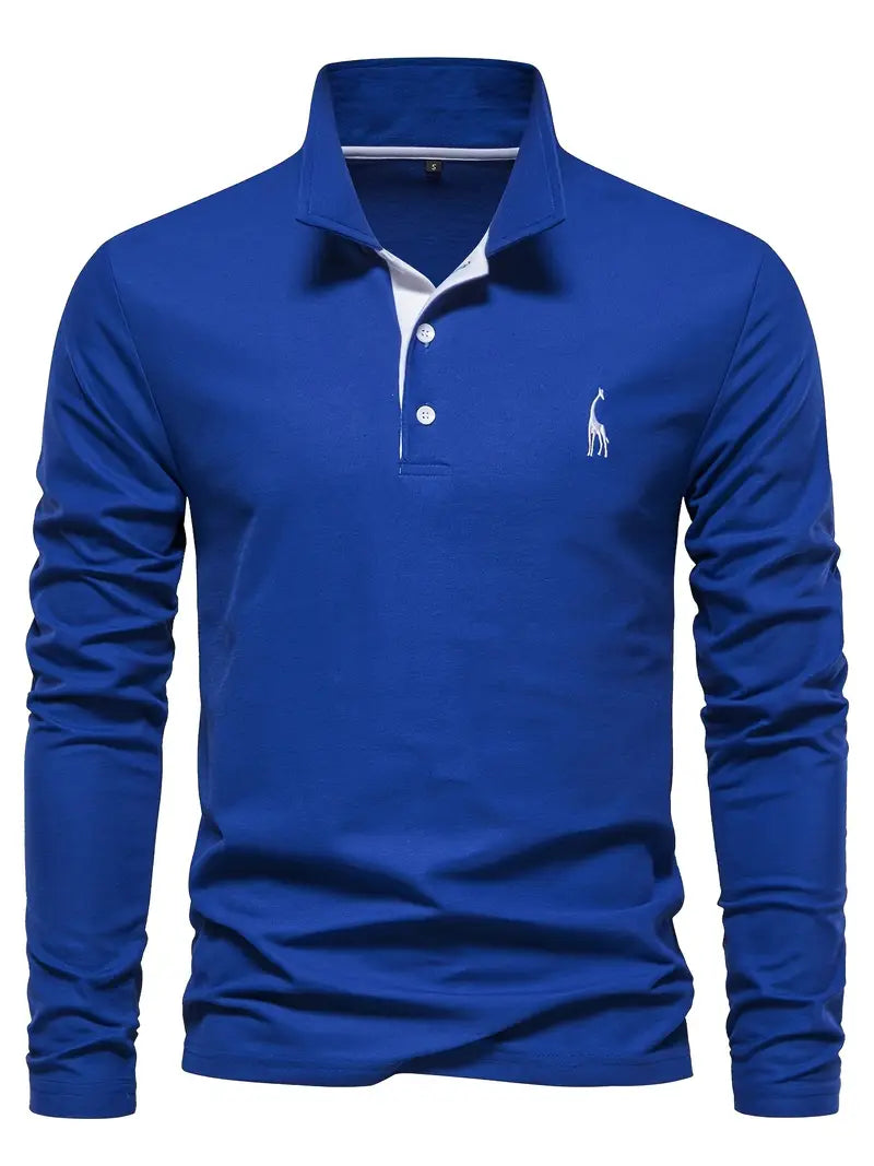 Polo homme manches longues, coupe classique.  Tissu doux, confort optimal. Style élégant et polyvalent.
