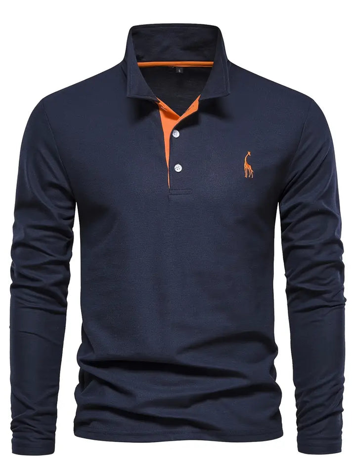 Polo homme manches longues, coupe classique.  Tissu doux, confort optimal. Style élégant et polyvalent.