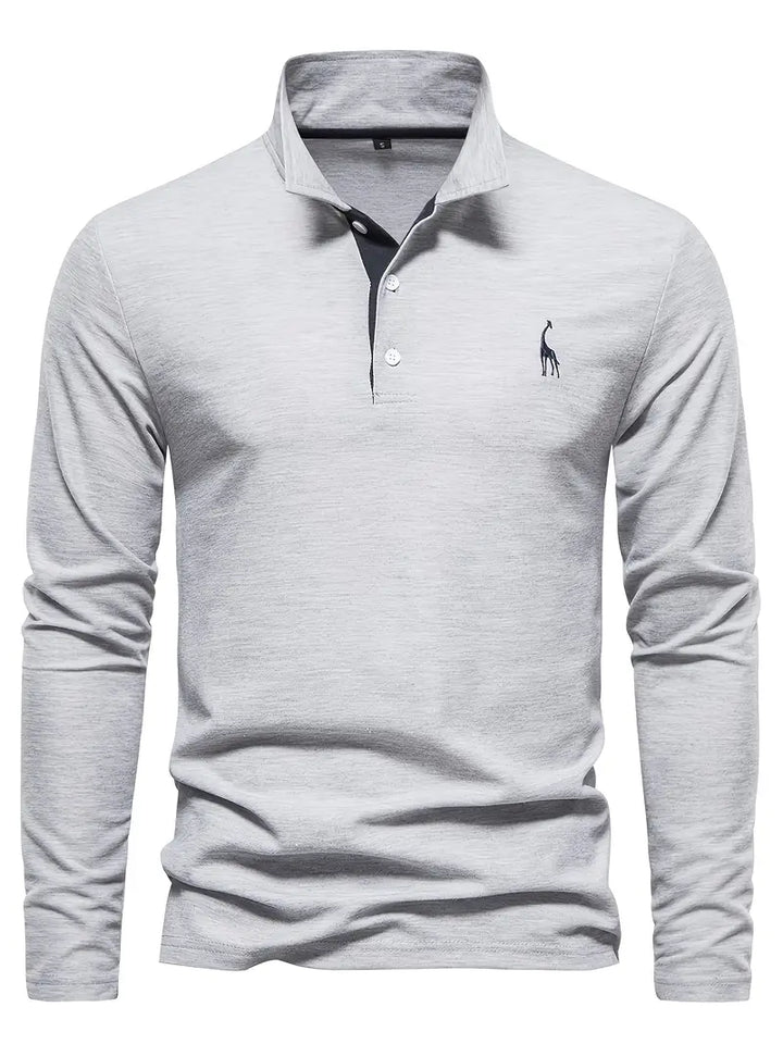 Polo homme manches longues, coupe classique.  Tissu doux, confort optimal. Style élégant et polyvalent.