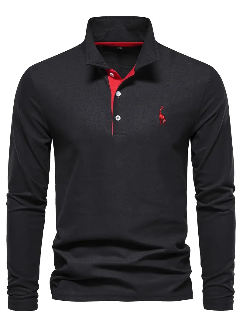 Polo homme manches longues, coupe classique.  Tissu doux, confort optimal. Style élégant et polyvalent.