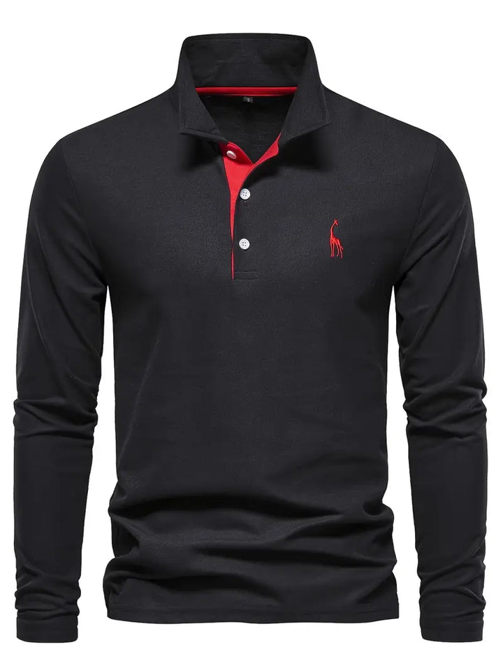 Polo homme manches longues, coupe classique.  Tissu doux, confort optimal. Style élégant et polyvalent.