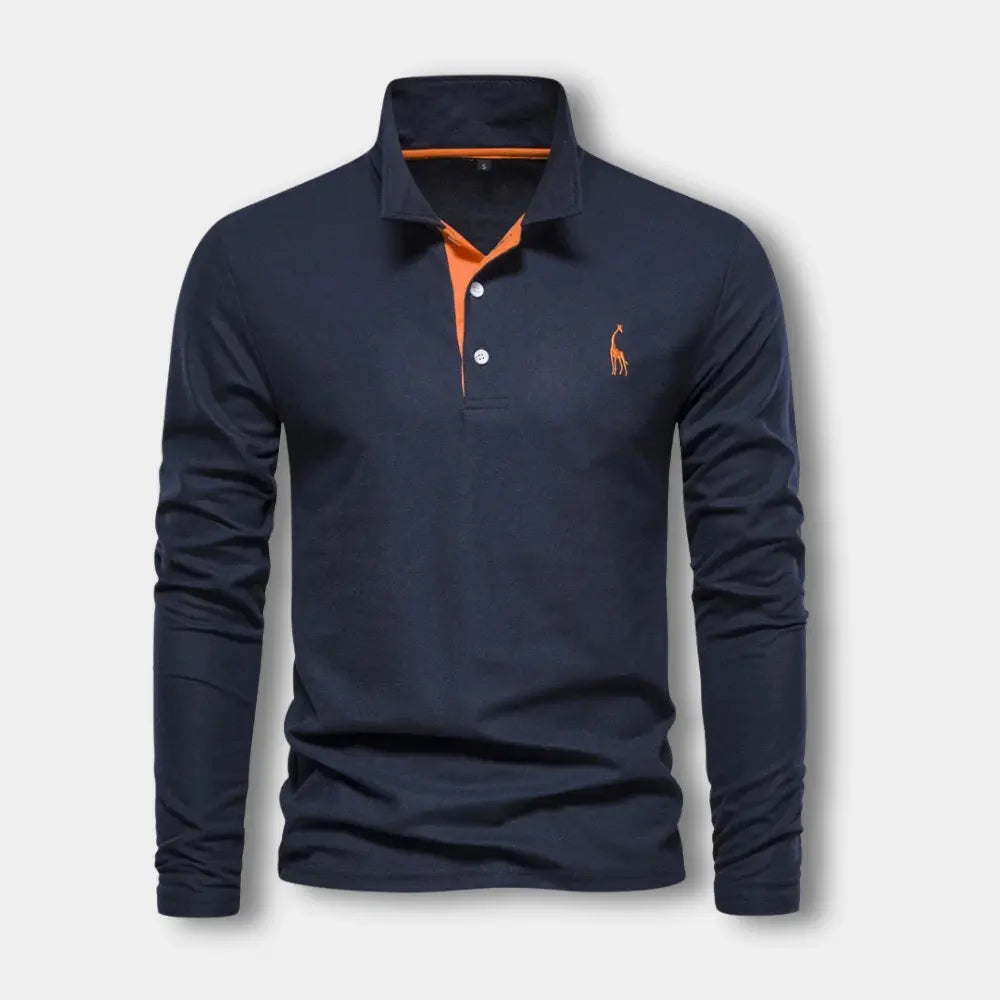 Manches longues polo homme, col ouvert, mode masculine confortable et style décontracté moderne.
