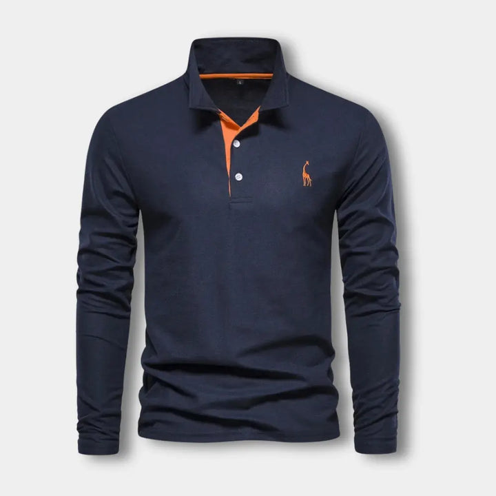 Manches longues polo homme, col ouvert, mode masculine confortable et style décontracté moderne.