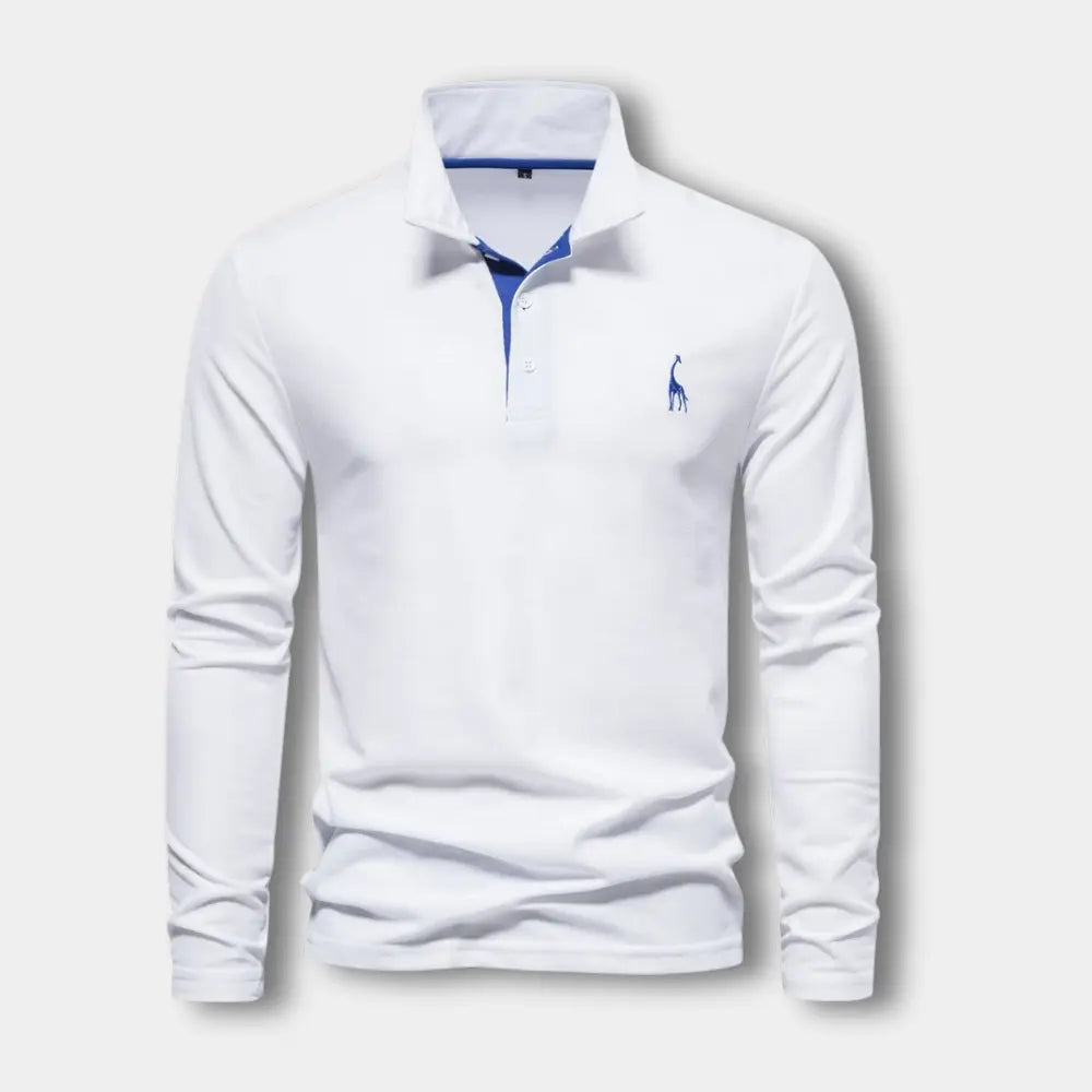 Élégant polo homme manches longues, col ouvert, style moderne pour un confort décontracté.