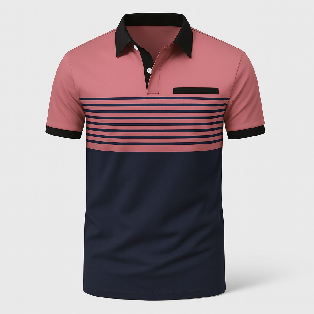 Vêtement homme d'été : polo rayé chic, manches courtes. Confort et légèreté pour la mode masculine.
