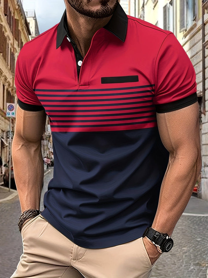 Polo homme rayé polyvalent, pour un style décontracté ou sportif. Confortable et tendance pour l'été.