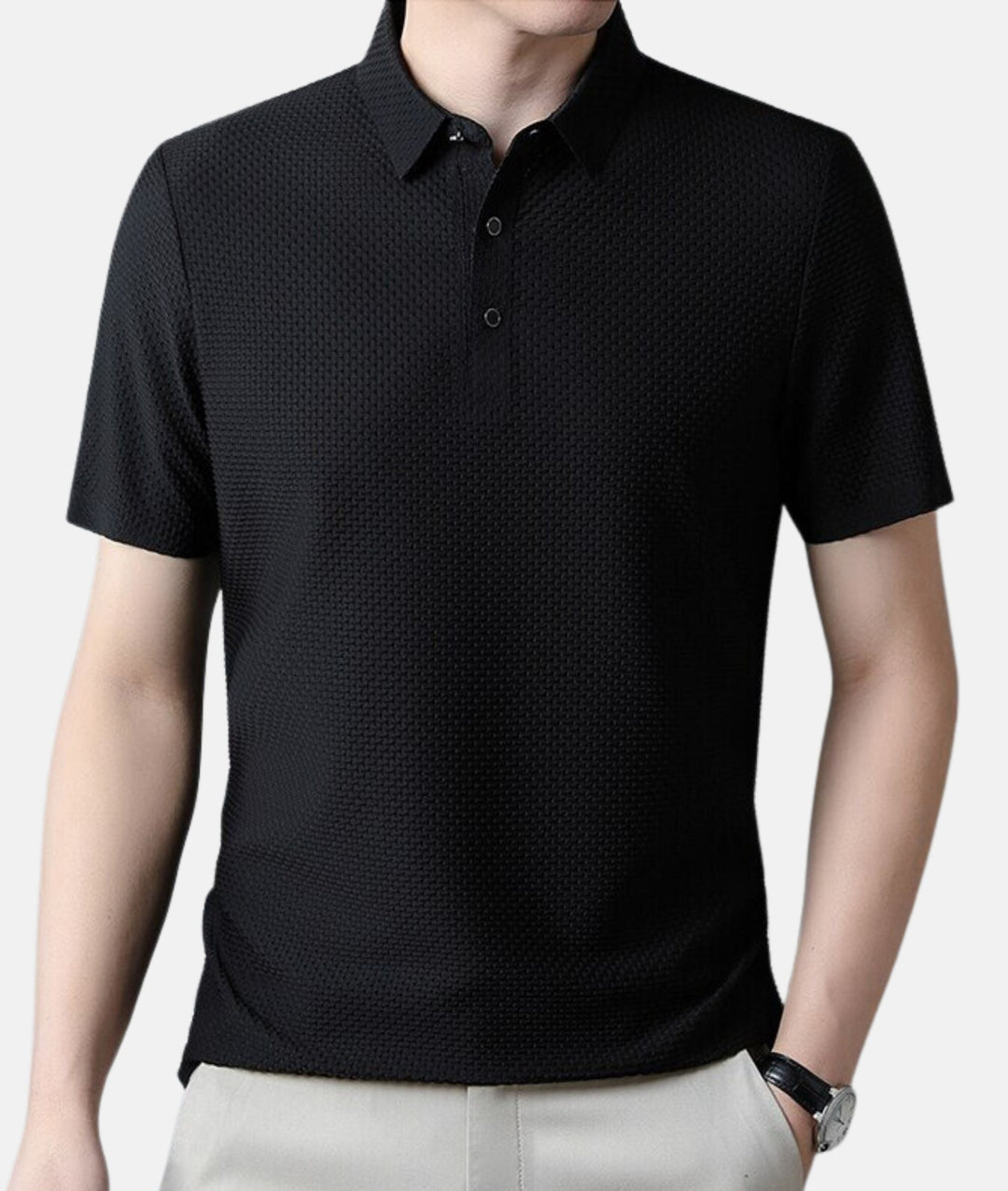 Polo homme rayé, style moderne et confortable.  Coupe impeccable, tissu respirant.  Parfait pour un look élégant.