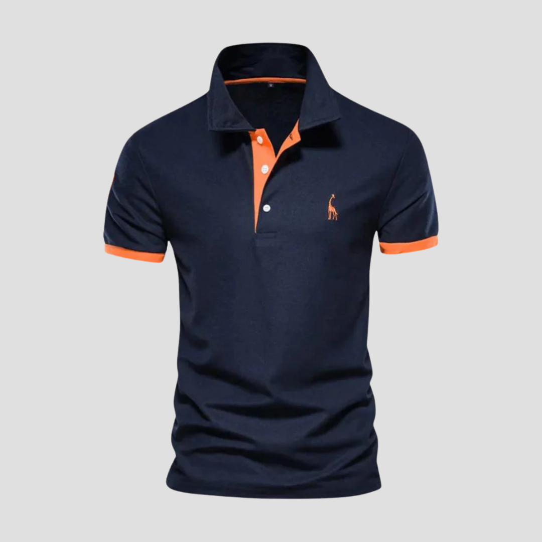 "Polo pour homme élégant en coton doux avec col classique, finitions bicolores et coupe droite ajustée, disponible en plusieu