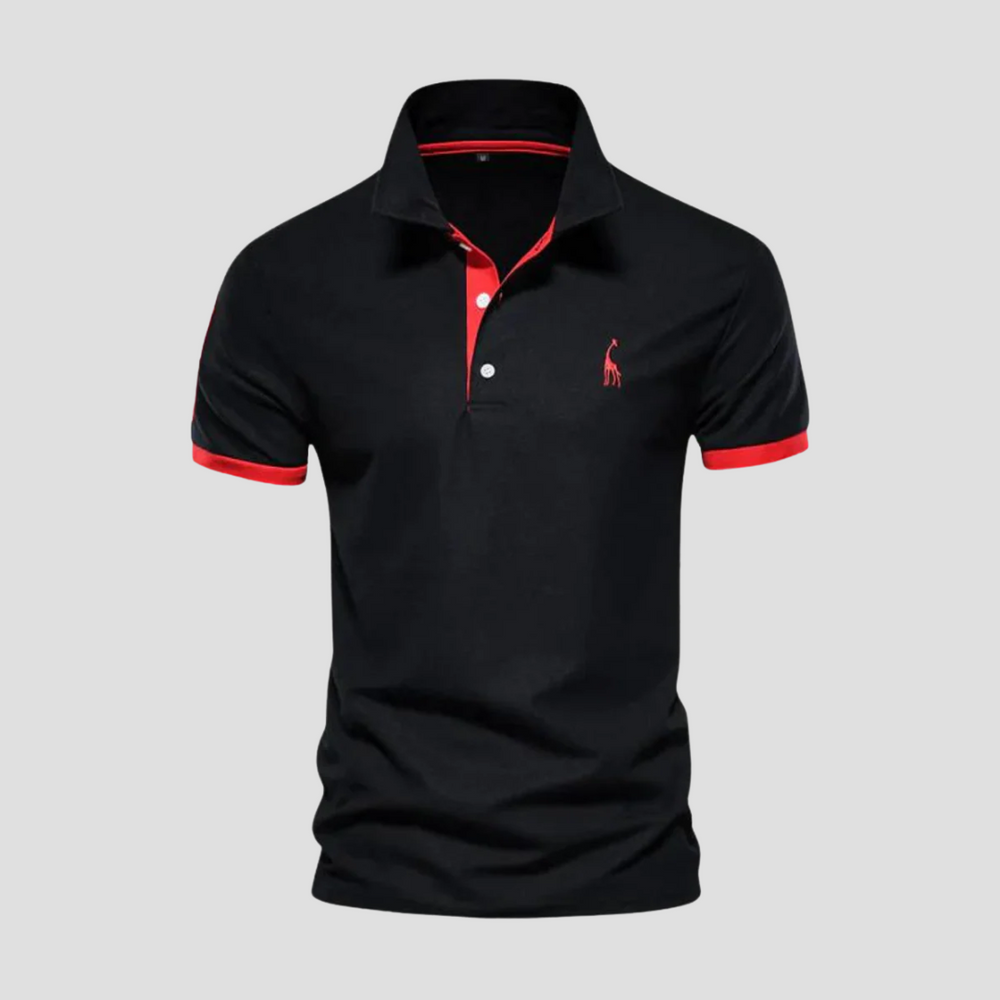 "Polo pour homme élégant en coton doux avec col classique, finitions bicolores et coupe droite ajustée, disponible en plusieu