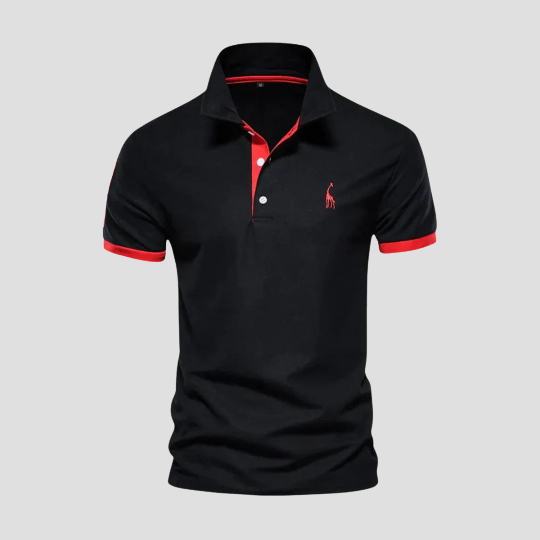 "Polo pour homme élégant en coton doux avec col classique, finitions bicolores et coupe droite ajustée, disponible en plusieu