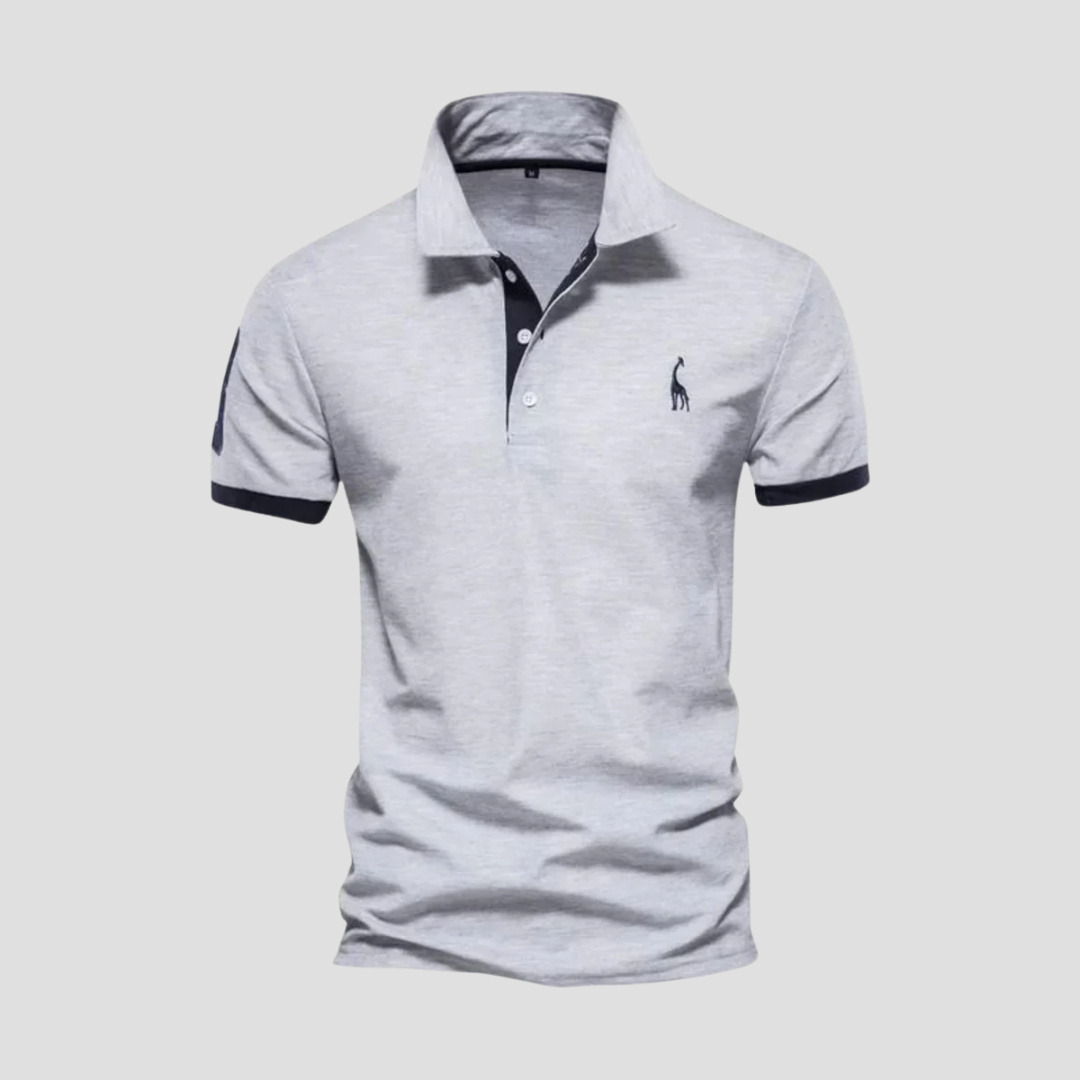 "Polo pour homme élégant en coton doux avec col classique, finitions bicolores et coupe droite ajustée, disponible en plusieu