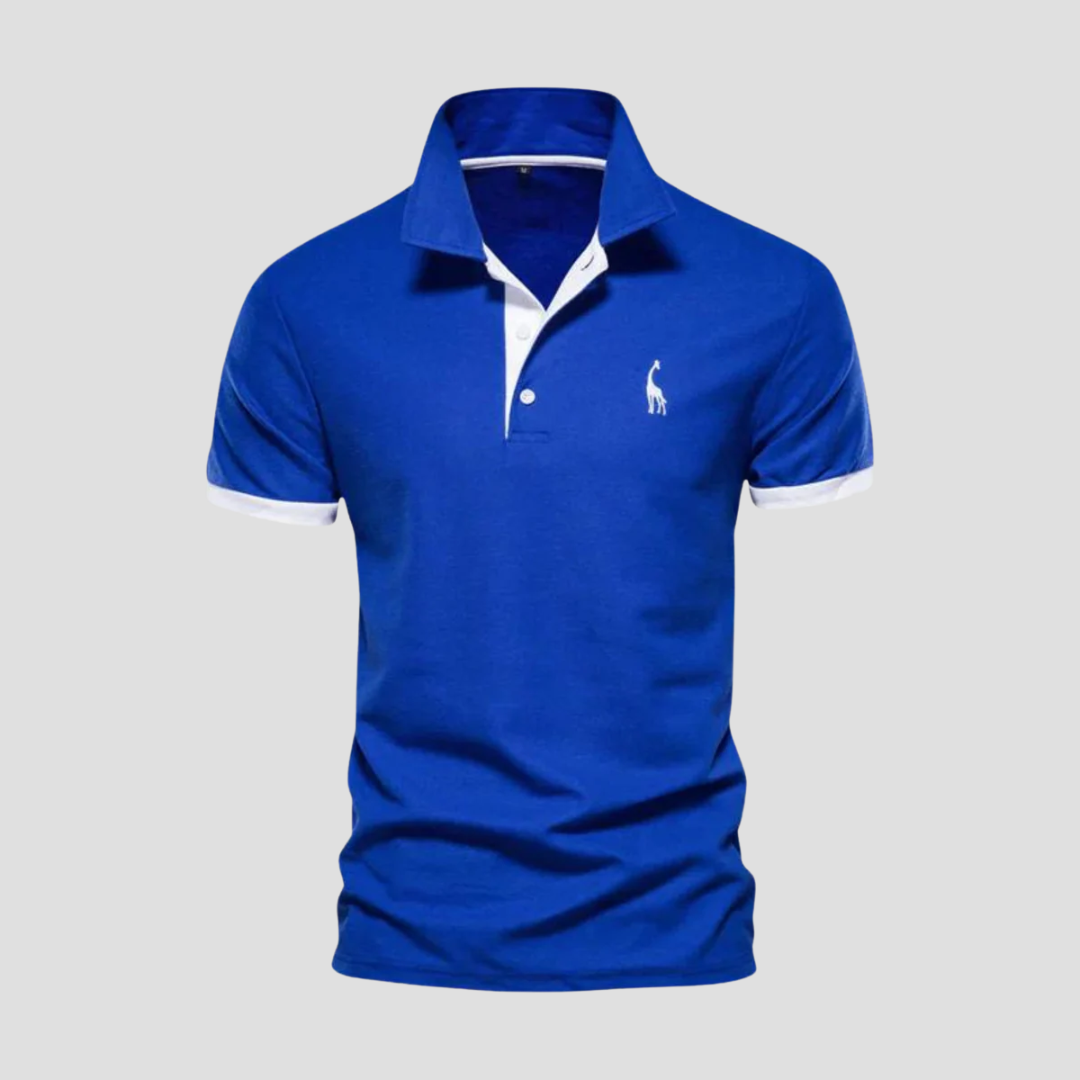"Polo pour homme élégant en coton doux avec col classique, finitions bicolores et coupe droite ajustée, disponible en plusieu