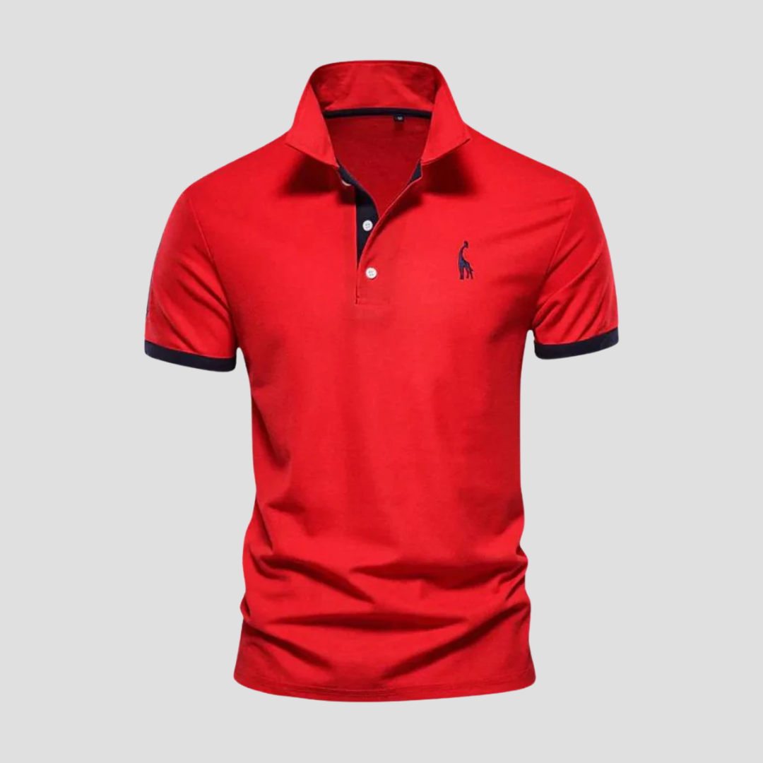 "Polo pour homme élégant en coton doux avec col classique, finitions bicolores et coupe droite ajustée, disponible en plusieu