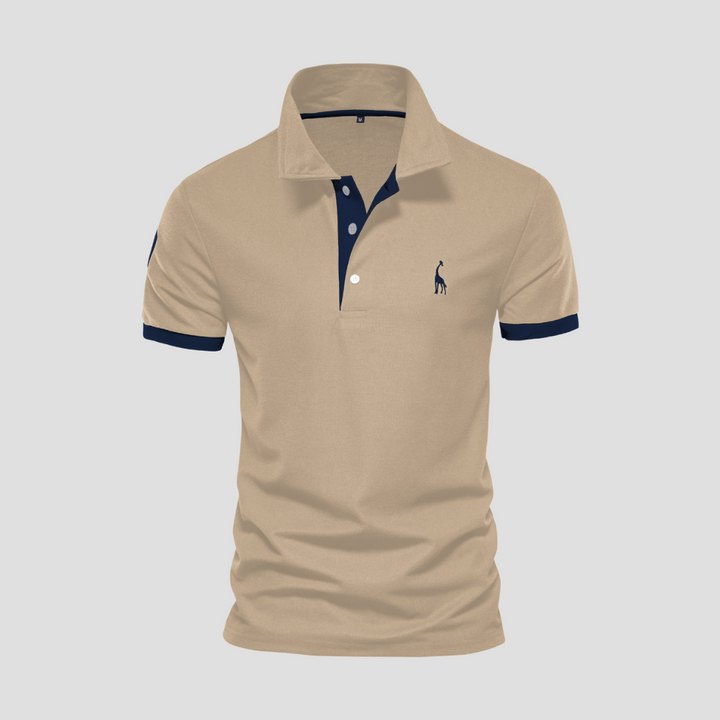 "Polo pour homme élégant en coton doux avec col classique, finitions bicolores et coupe droite ajustée, disponible en plusieu