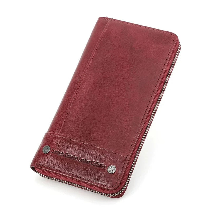 Porte-cartes en cuir élégant pour femme, fin et compact, couleur unie