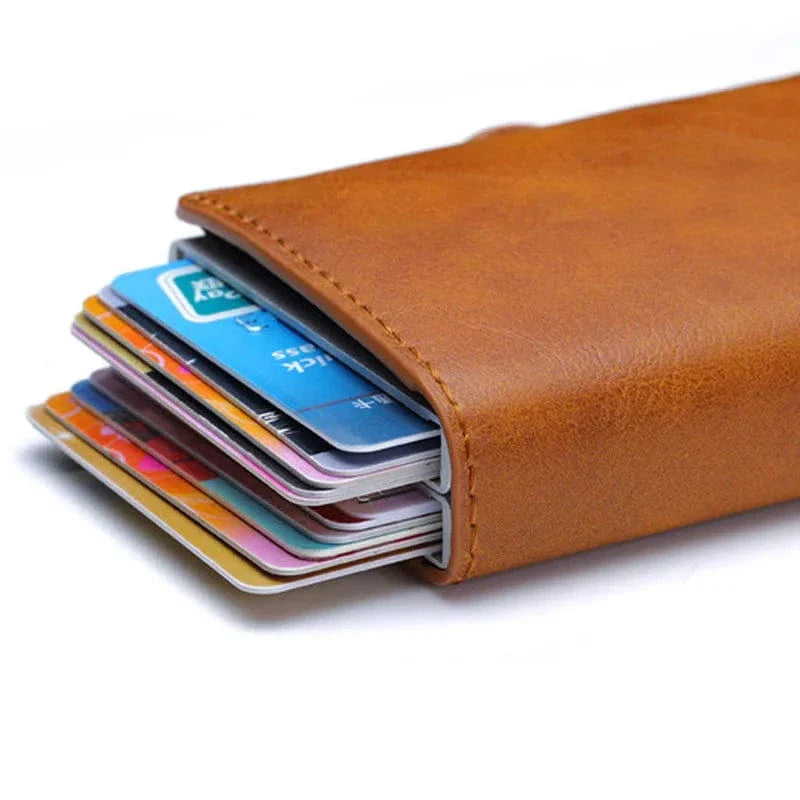 Porte-cartes compact en cuir, design moderne pour homme, sécurité RFID essentielle.