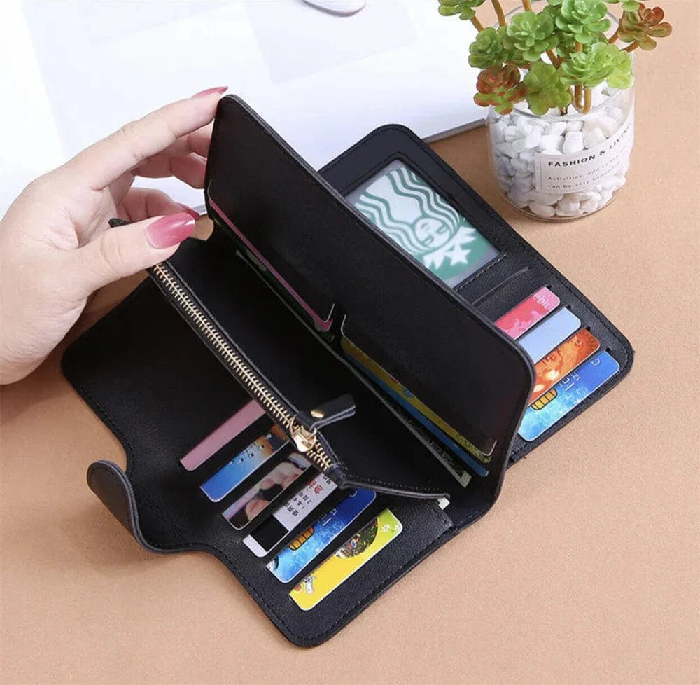 Accessoire de mode: porte-cartes femme en cuir PU rouge vif, idéal pour organiser votre sac.