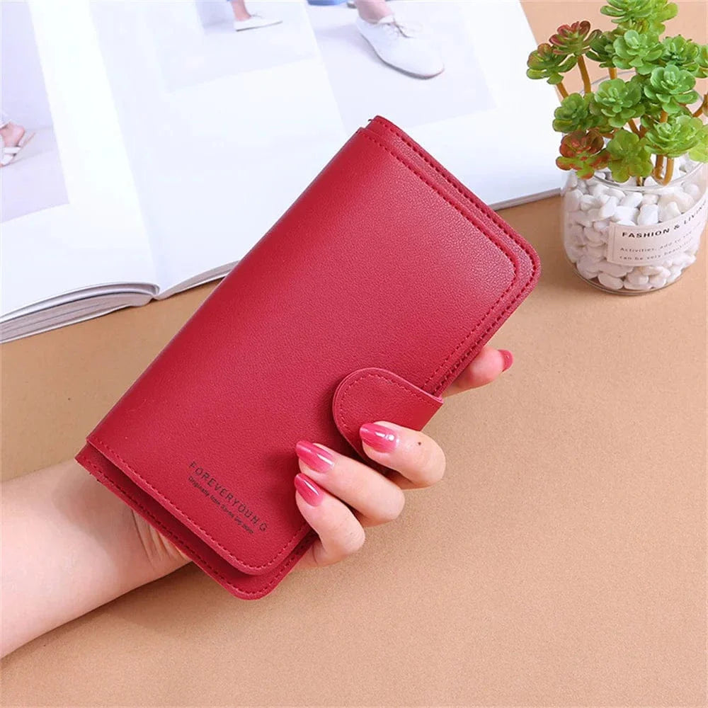 Porte-cartes élégant couleur crème, en cuir PU, parfait pour cartes et petite monnaie.