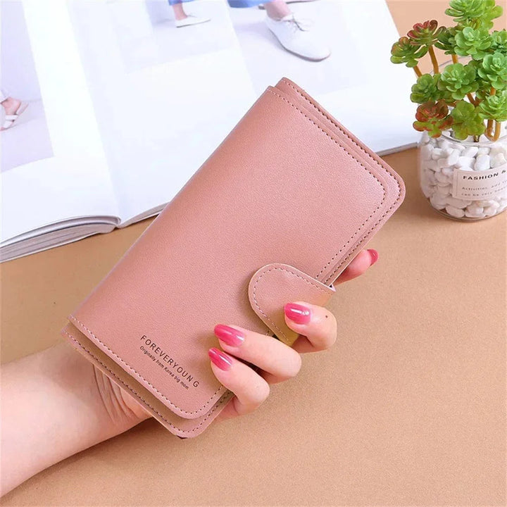 Porte-cartes fin en cuir PU, couleur violette, se glisse facilement dans une petite pochette.