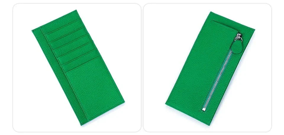 Accessoire mode femme: porte-cartes en cuir gris anthracite, minimaliste et moderne