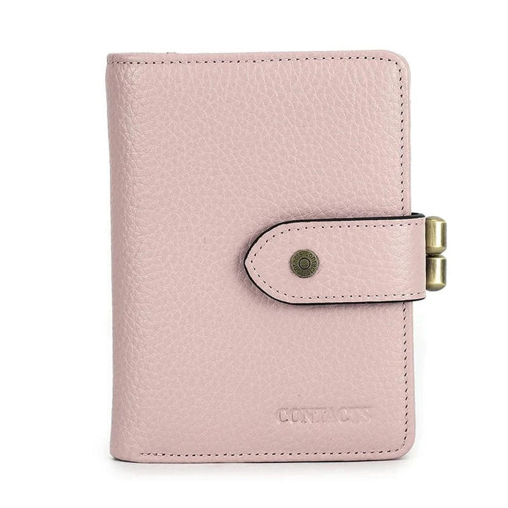 Porte-cartes féminin en cuir violet, avec dragonne amovible, un accessoire pratique et stylé