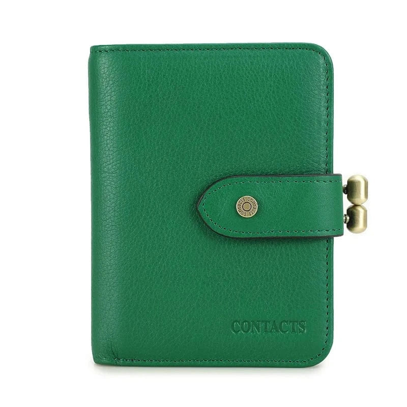 Porte-cartes femme en cuir naturel, style minimaliste, parfait pour cartes et notes, élégance simple
