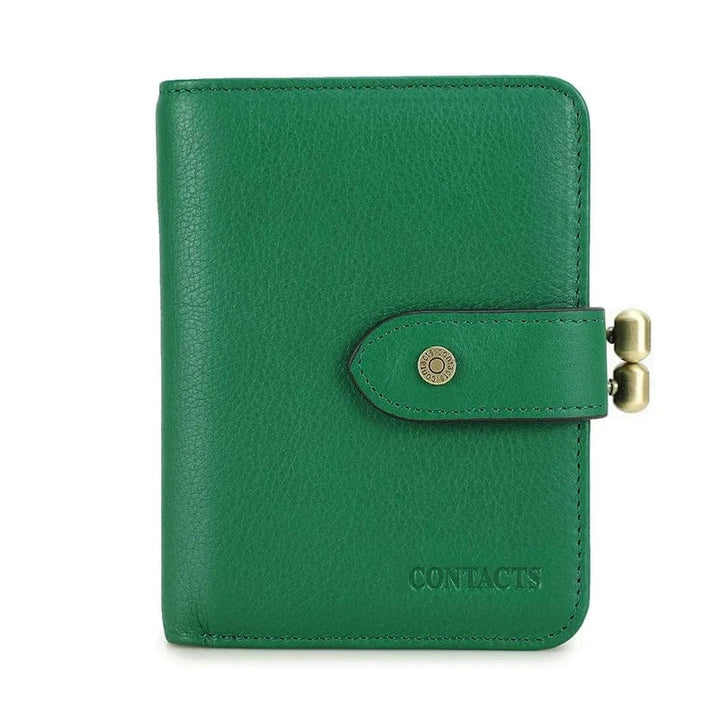 Porte-cartes femme en cuir naturel, style minimaliste, parfait pour cartes et notes, élégance simple